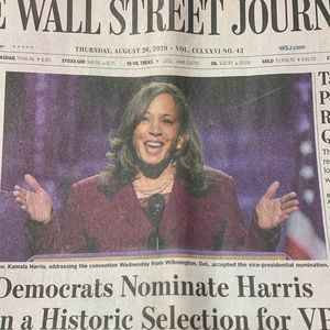 Wall Street Journal 8/20/2020 Kamala Harris VP nomination collectible new